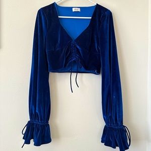 OH POLLY velvet long sleeve crop